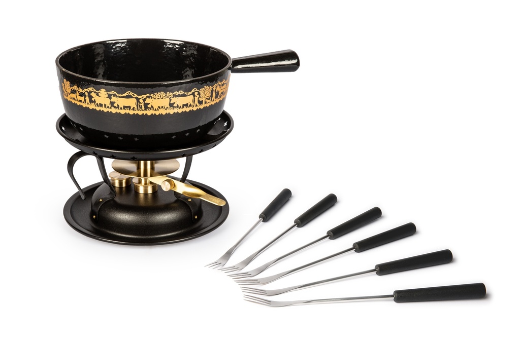 STÖCKLI SET FONDUE AU FROMAGE CLASSIC L' ALPAGE NOIR