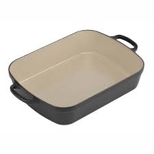 [20184330002422] LE CREUSET PLAT RECTANGULAIRE EN FONTE EMAILÉE 33CM NOIR MAT