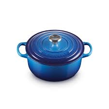[21177222202430] LE CREUSET COCOTTE SIGNATURE RONDE 22CM AZURE