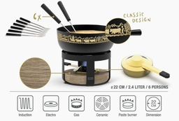 [8533.722214AA] STÖCKLI SET FONDUE PILATUS BOIS CLASSIC 22